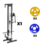 COMBO POLEA AJUSTABLE PARA PARED CON CARGA DE DISCOS